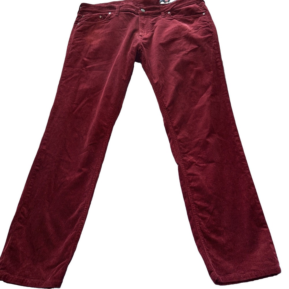 Vineyard Vines Men's 38x32 Burgundy Classic Corduroy 5 Pocket Dress Pants